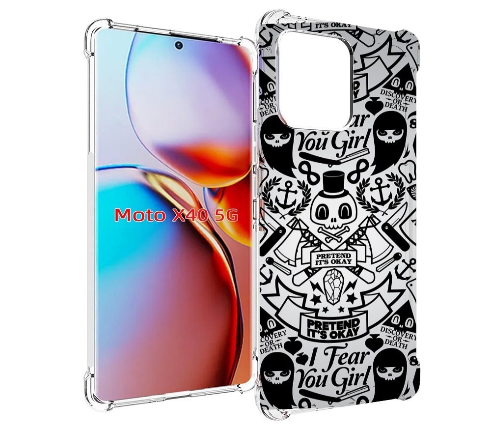 

Чехол MyPads готический-принт для Motorola Moto X40, Прозрачный, Tocco