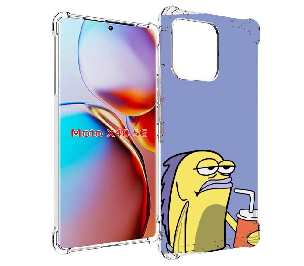 

Чехол MyPads грусная-рыба-из-спанч-боба для Motorola Moto X40, Прозрачный, Tocco