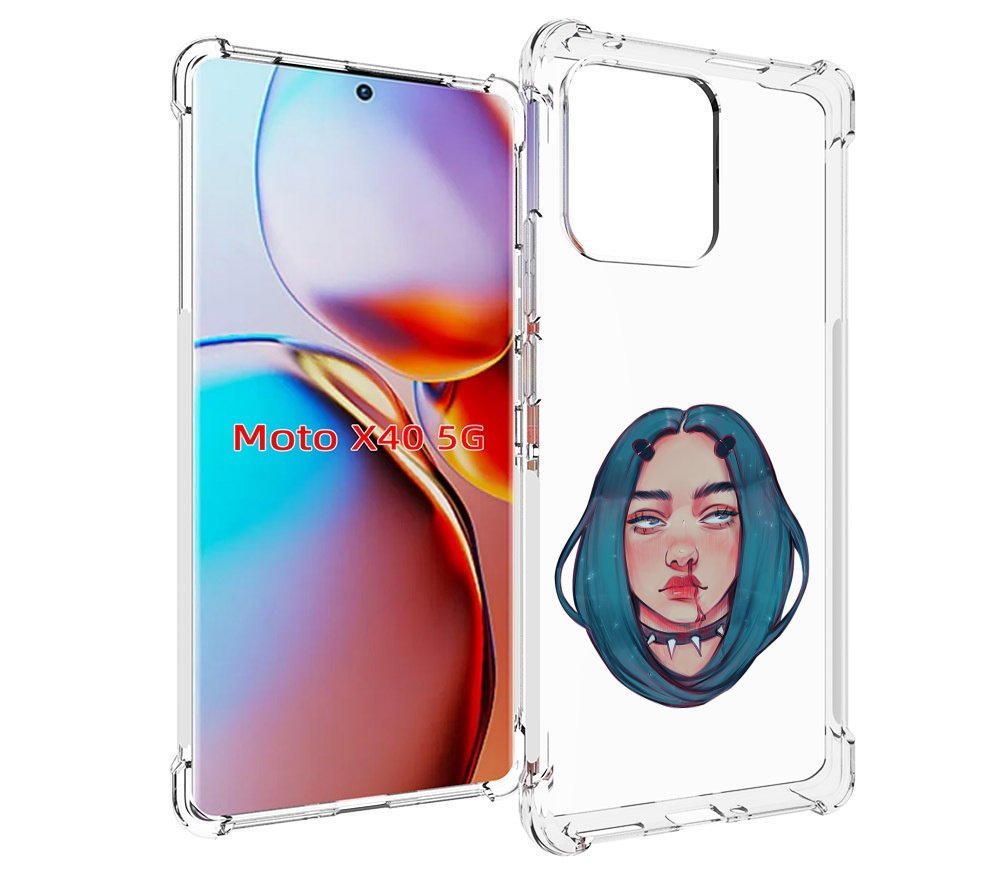 

Чехол MyPads грустная-девушка-с-синими-волосами для Motorola Moto X40, Прозрачный, Tocco