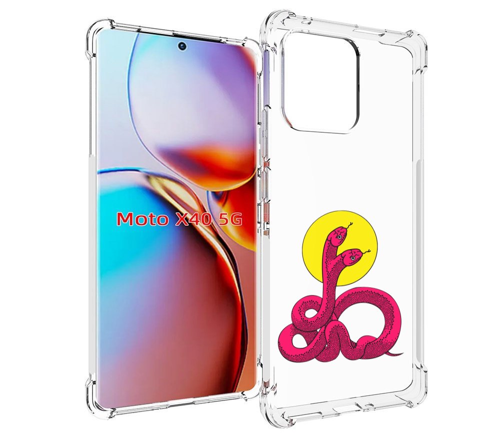 

Чехол MyPads двухголовая-змея для Motorola Moto X40, Прозрачный, Tocco