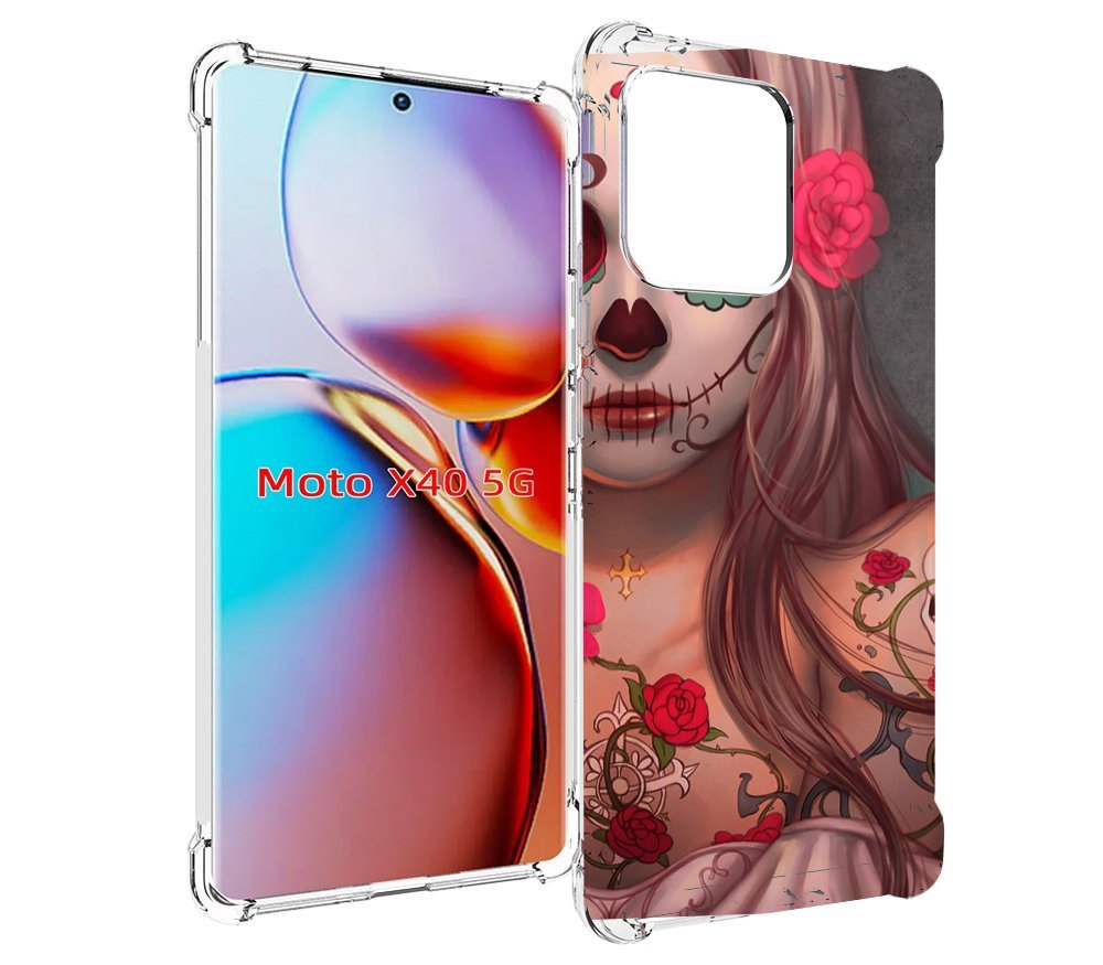 

Чехол MyPads девочка в рисунках для Motorola Moto X40, Прозрачный, Tocco