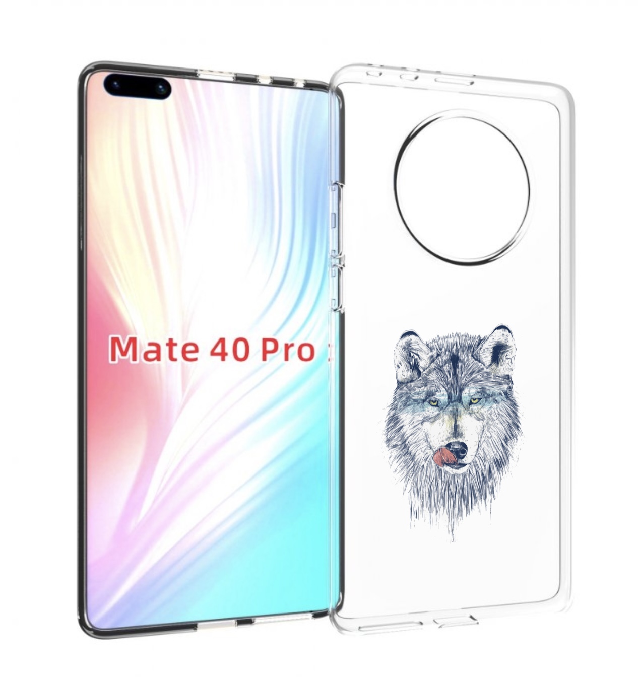 

Чехол MyPads голодгый волк для Huawei Mate 40 Pro (NOH-NX9), Прозрачный, Tocco