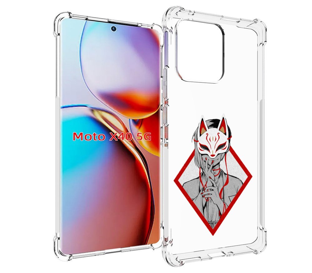 

Чехол MyPads девушка в маске япония для Motorola Moto X40, Прозрачный, Tocco