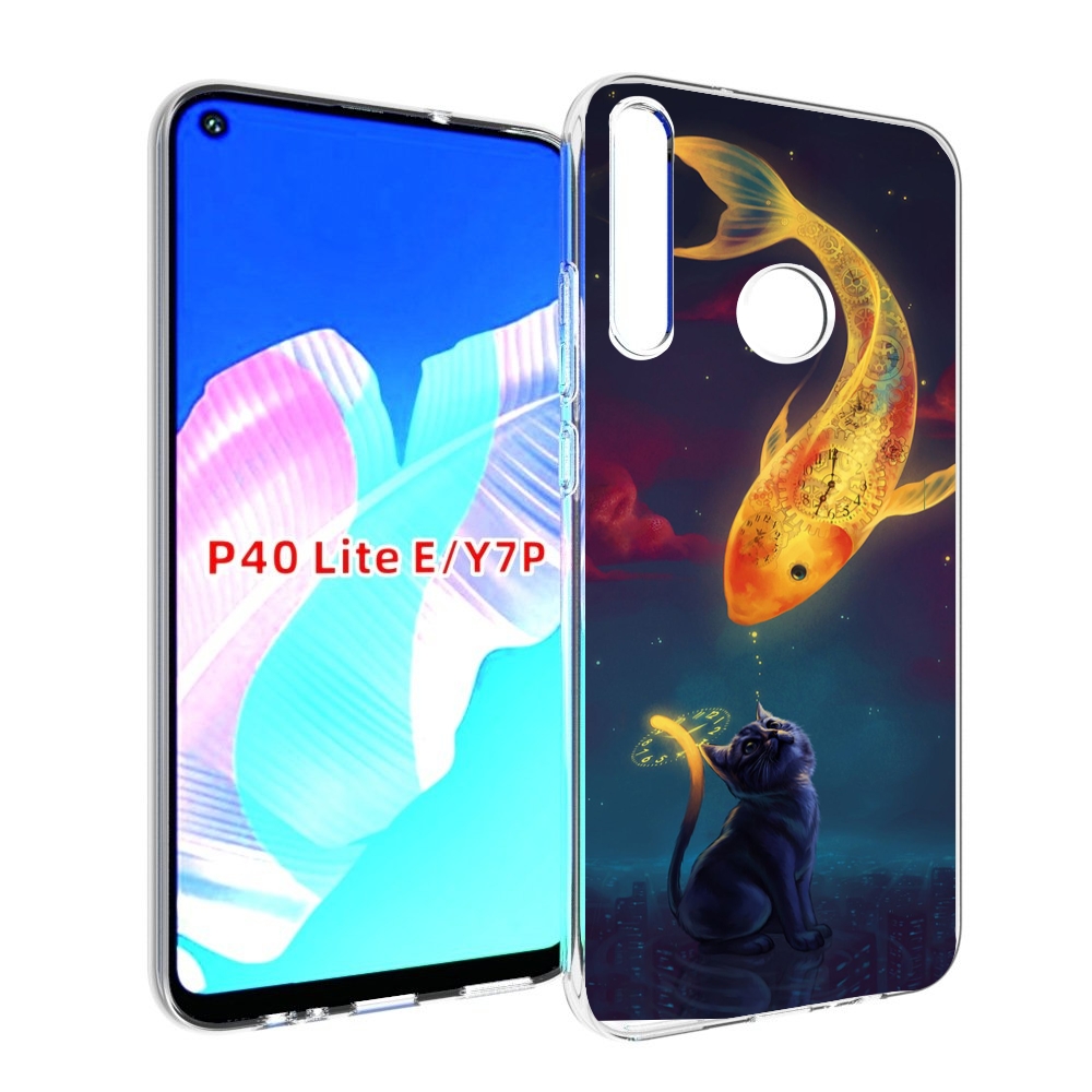 

Чехол бампер MyPads золотая-рыбка-часовая для Huawei P40 Lite E, Прозрачный, Tocco