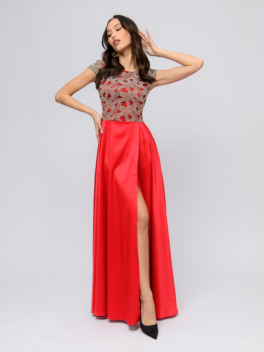 Платье женское 1001dress 100952 красное 42 RU