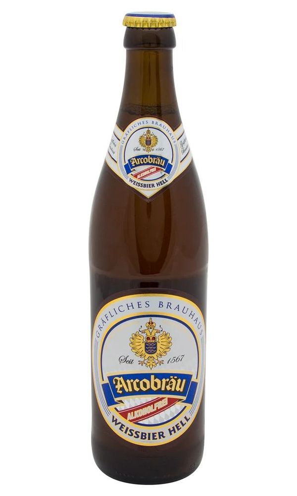 

Безалкогольное пиво Arcobrau Weissbier Hell светлое нефильтрованное 0,4% 0,5 л