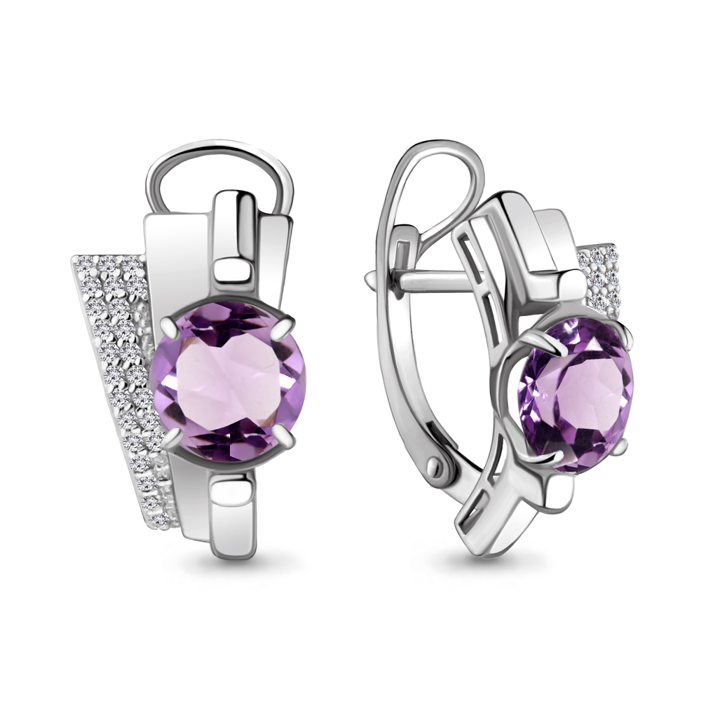 

Серьги из серебра с аметистом Aquamarine 4493304А_925_р, 4493304А_925_р