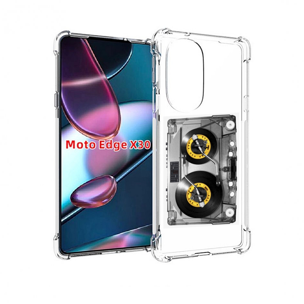 

Чехол MyPads Кассета музыкальная для Motorola Moto Edge X30, Прозрачный, Tocco