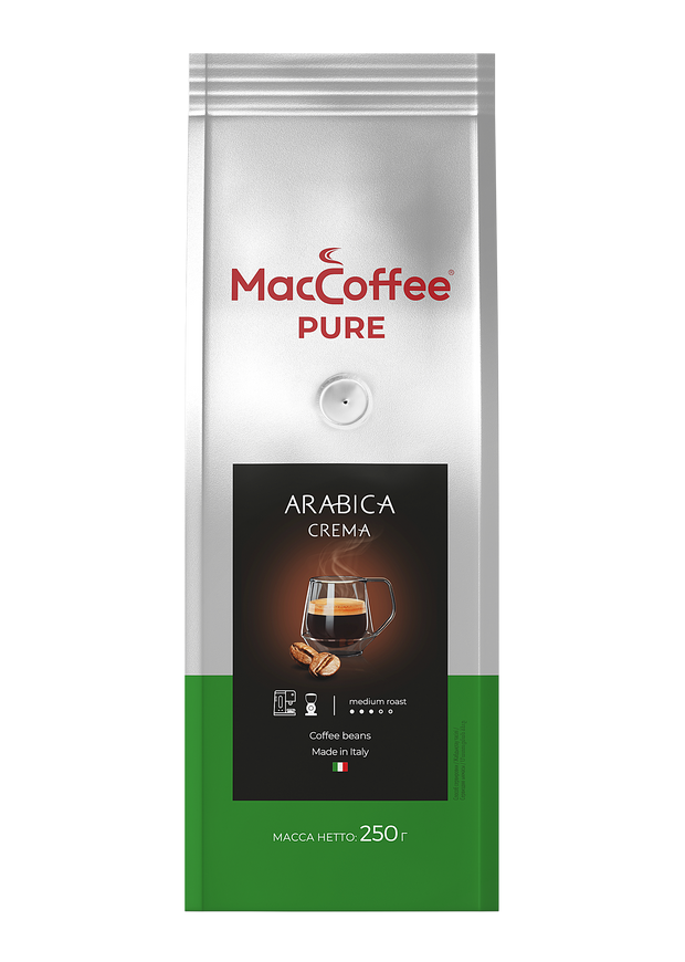 Кофе MacCoffee Arabica Crema в зернах 250 г