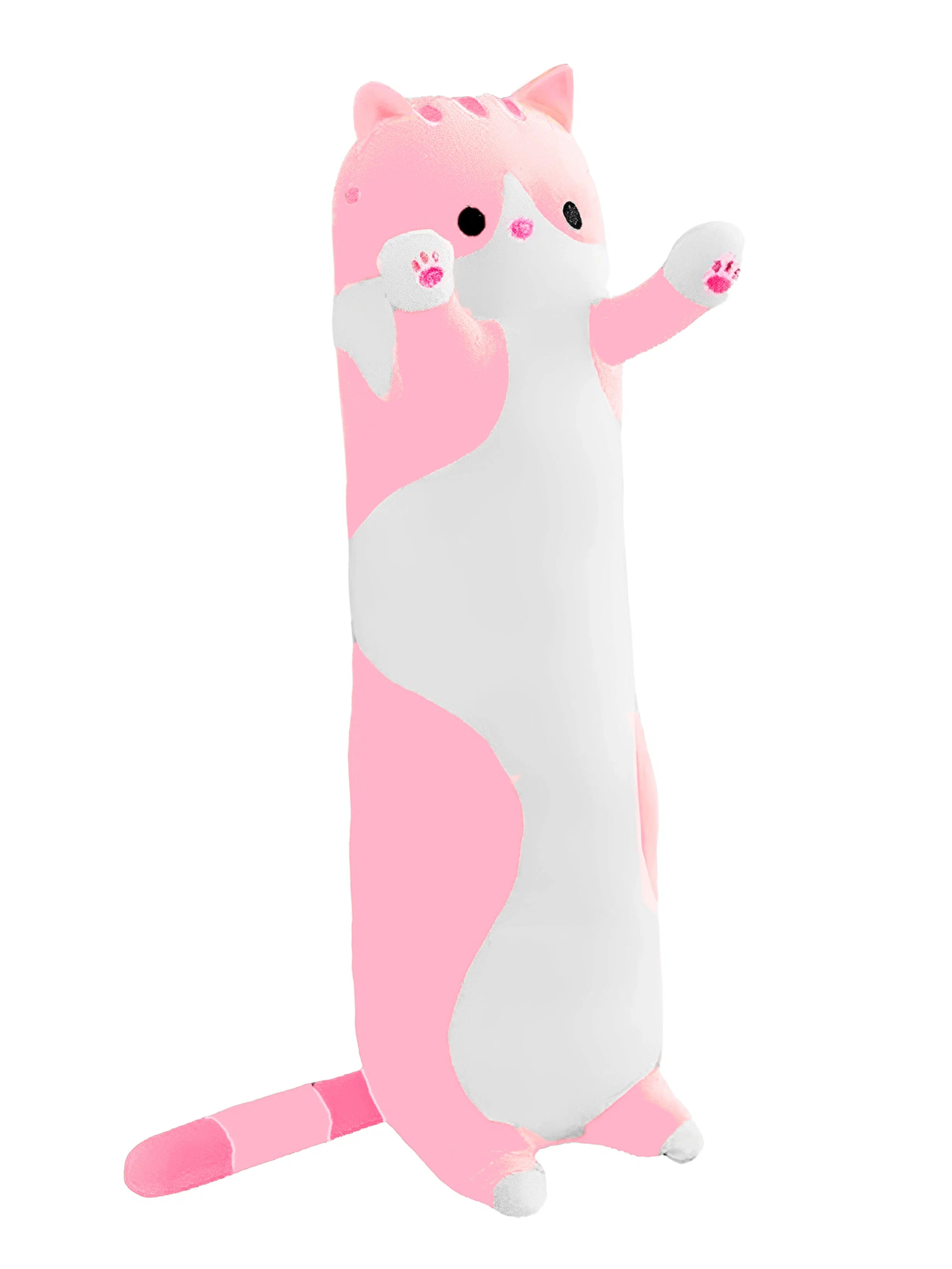 Мягкая игрушка La-LaLand, Кот-батон, розовый, 90 см