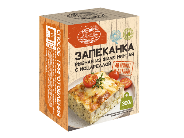 

Запеканка Aurora рыбная, из филе минтая, с моцареллой, 300 г