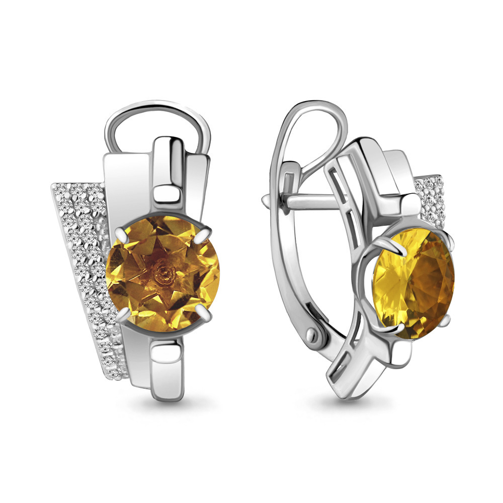 

Серьги из серебра с фианитом Aquamarine 4493306А_925_р, 4493306А_925_р