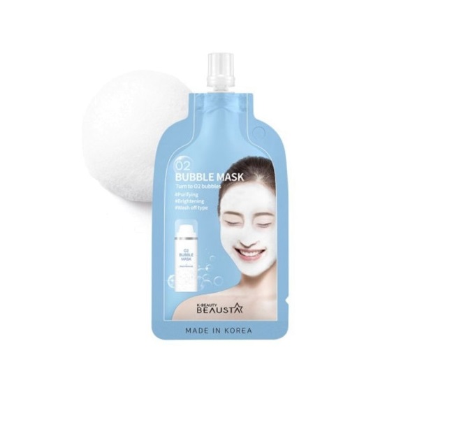 фото Маска для лица beausta o2 bubble mask кислородная очищающая