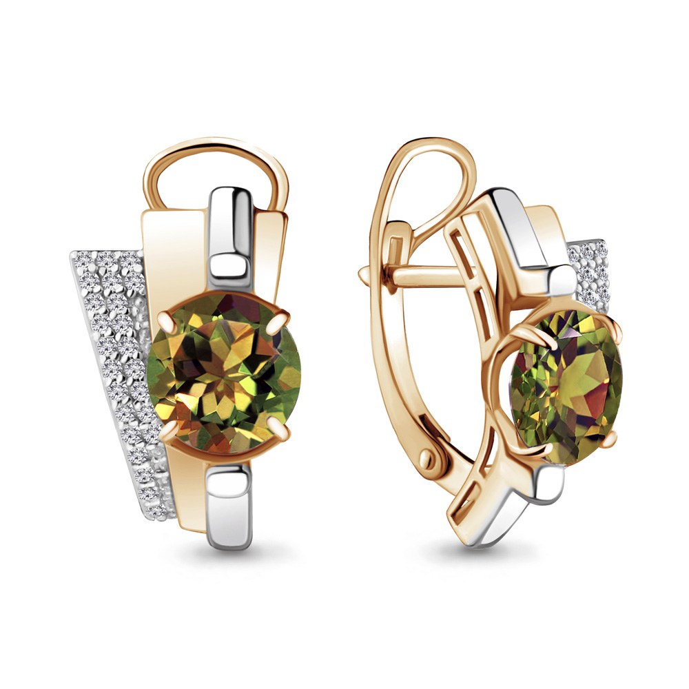 

Серьги из серебра с фианитом Aquamarine 4493319А_925_з, 4493319А_925_з