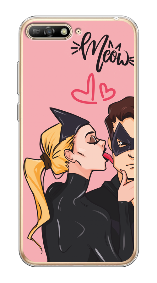 

Чехол Awog на Huawei Y6 2018 "Kiss of Cat Woman", Розовый;черный;бежевый, 67850-1