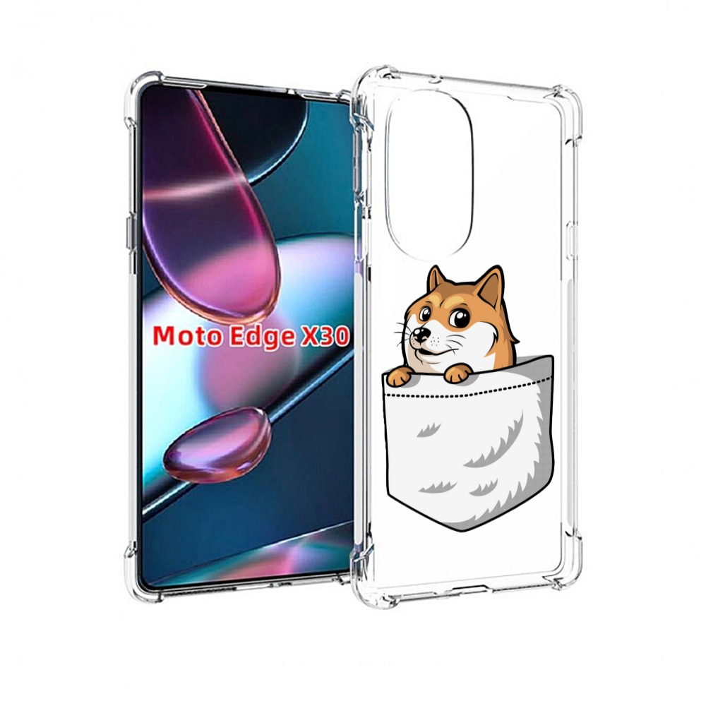 

Чехол MyPads Корги в кармане для Motorola Moto Edge X30, Прозрачный, Tocco