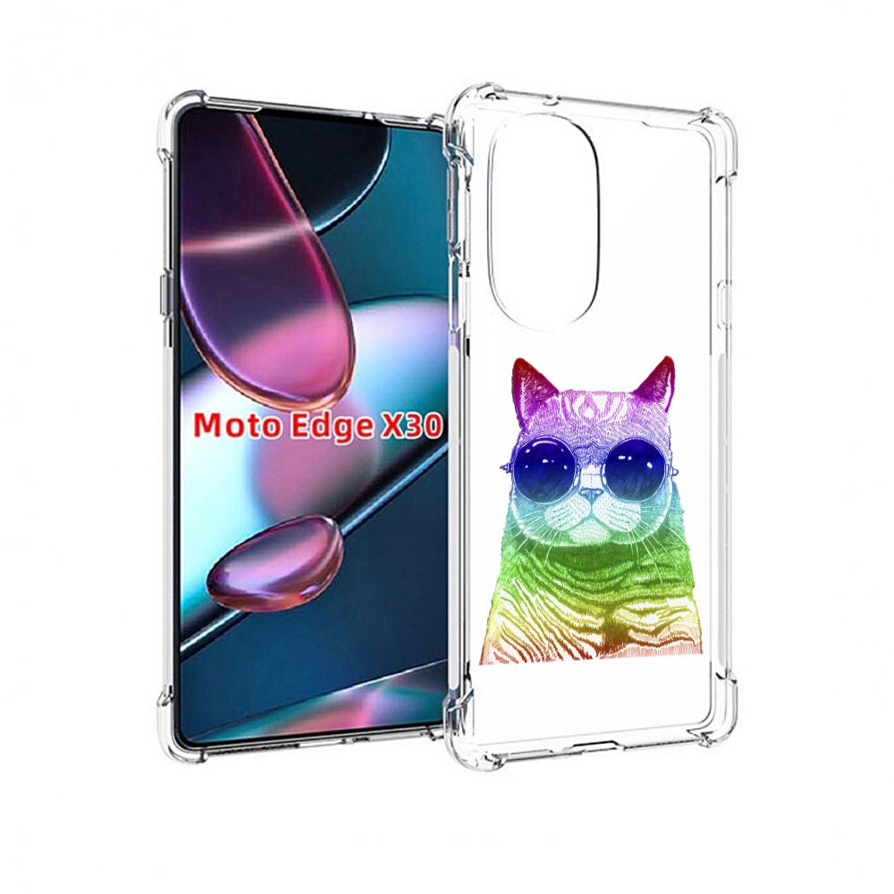 

Чехол MyPads Кот в очках для Motorola Moto Edge X30, Прозрачный, Tocco
