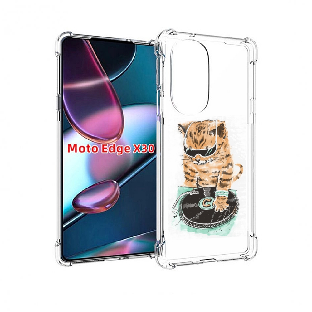 

Чехол MyPads Кот диджей для Motorola Moto Edge X30, Прозрачный, Tocco