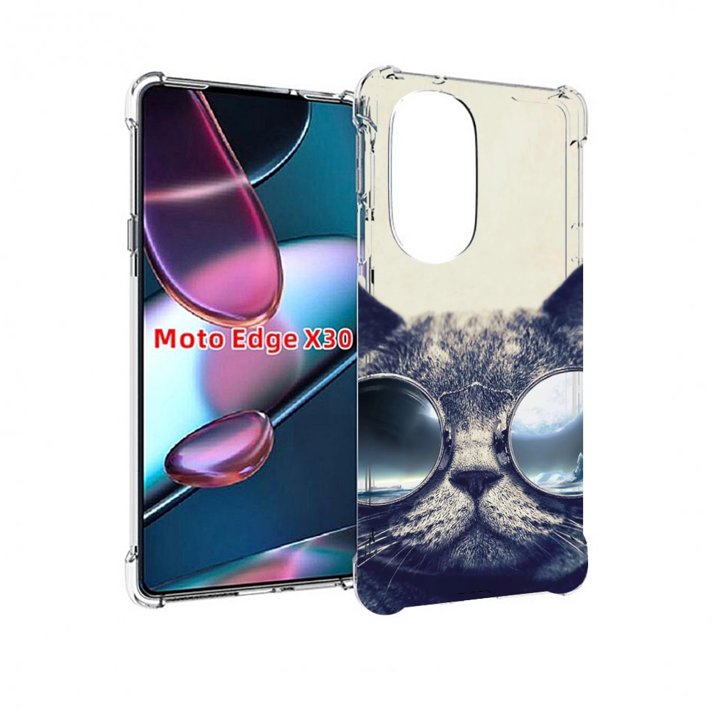 

Чехол MyPads Кот-в-очках-2 для Motorola Moto Edge X30, Прозрачный, Tocco