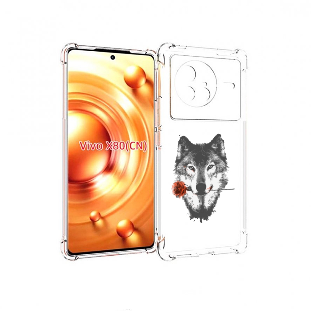 

Чехол Mypads Волк С Розой Для Vivo X80, Прозрачный, Tocco
