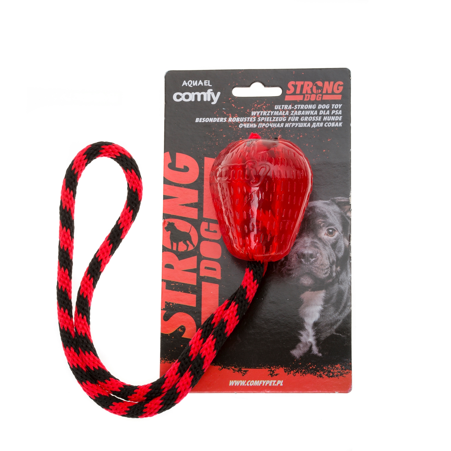 Игрушка для собак COMFY STRONG STRAWBERRY клубника с канатом 45 х 6.5 х 7.5 см