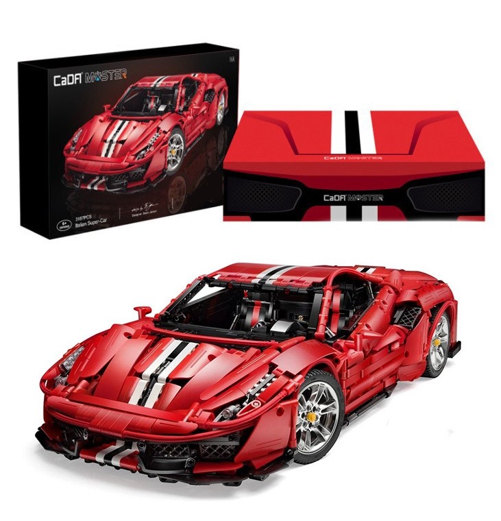 Конструктор Double E CADA Ferrari 488, 3187 деталей - C61043W конструктор lego 42125 ferrari 488 gte “af corse 51”