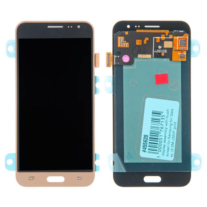 Дисплей Rocknparts с тачскрином для Samsung Galaxy J3 (SM-J320F) золотой (2016) AMOLED