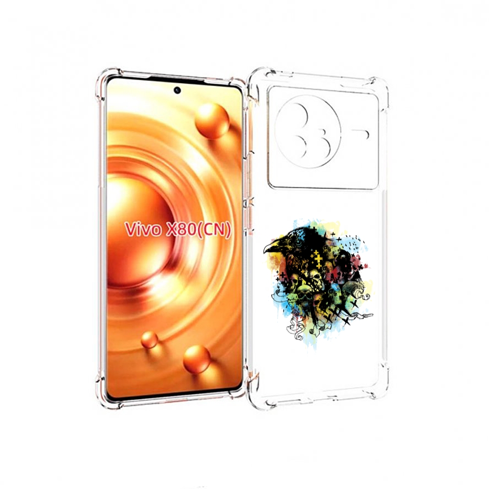 

Чехол Mypads Ворон И Черепа Для Vivo X80, Прозрачный, Tocco
