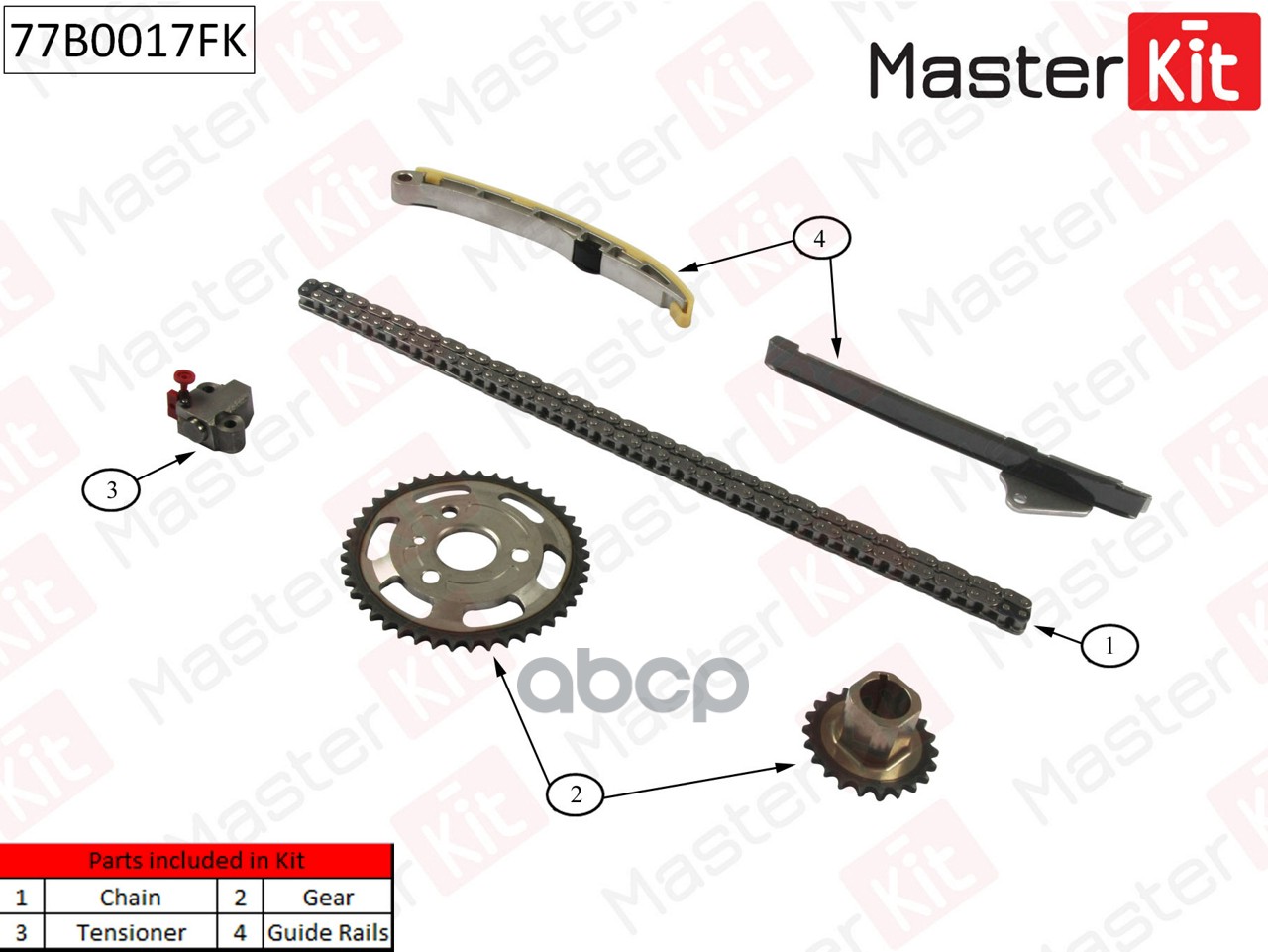 

Комплект Цепи Грм Toyota Auris/Corolla/Yaris 1Nd-Tv 12- Co Звездочками MasterKit 77B0017FK, 77B0017FK