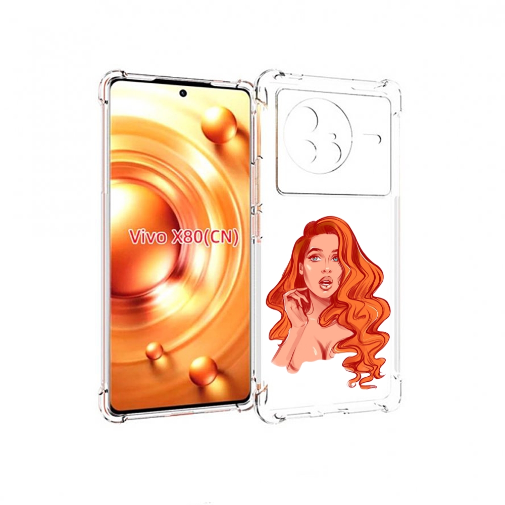 

Чехол Mypads Рыжая-Девушка-Модельной-Внешности Женский Для Vivo X80, Прозрачный, Tocco