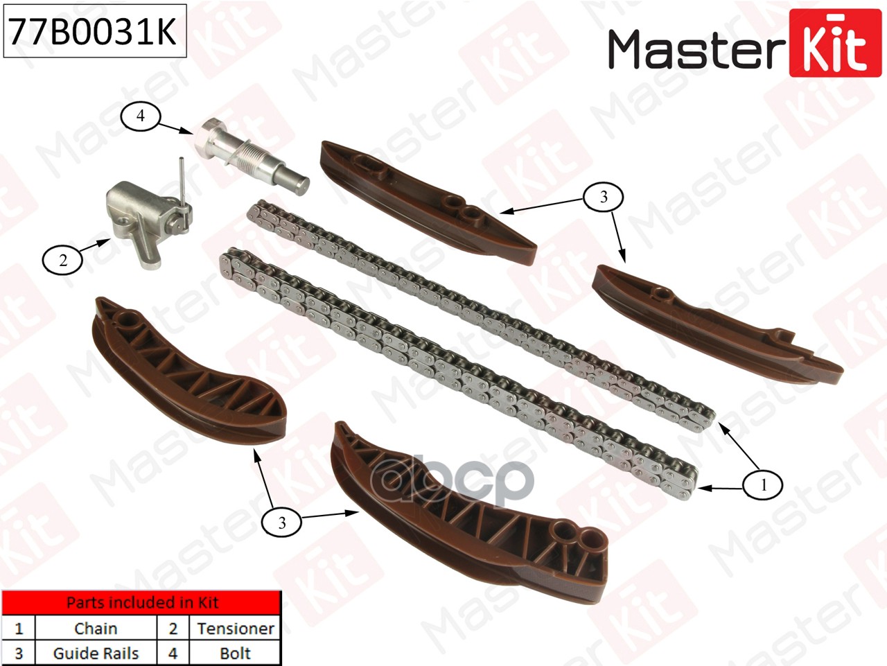 

Комплект Цепи Грм Bmw 2.0D N47 06- Без Звездочек MasterKit 77B0031K, 77B0031K