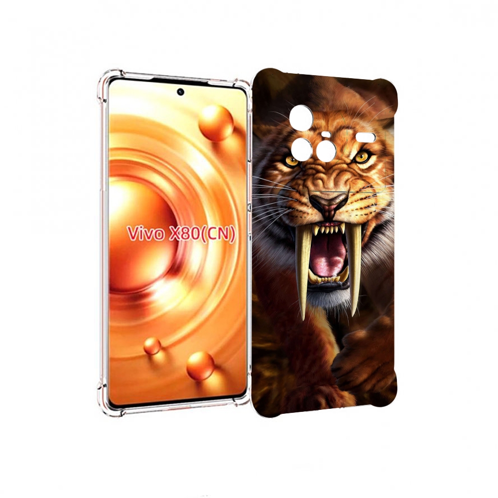 

Чехол Mypads Саблезубый Злой Тигр Для Vivo X80, Прозрачный, Tocco