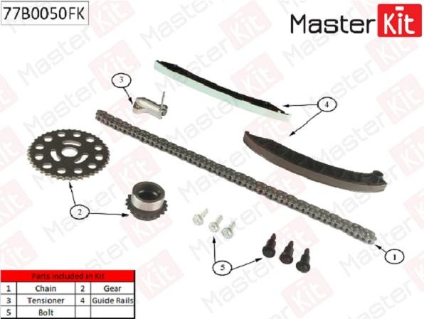 

Комплект Цепи Грм Renault Laguna 2.0Dci 05- Со Звездочками MasterKit 77B0050FK, 77B0050FK