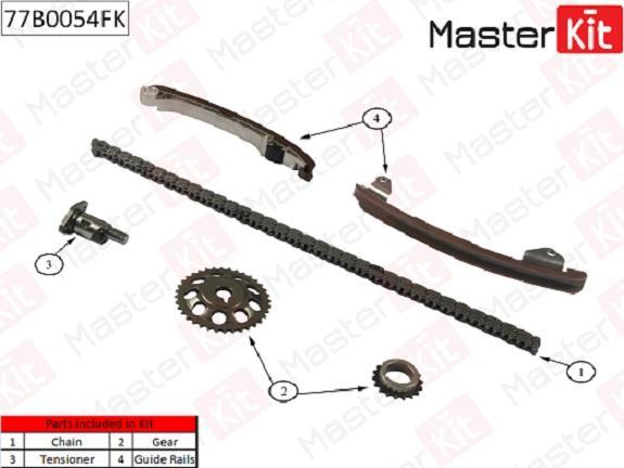 

77B0054fk Комплект Цепи Грм Toyota Corolla E12 1Zz-Fe/2Zz-Ge 01-07 MasterKit 77b0054fk, 77B0054FK