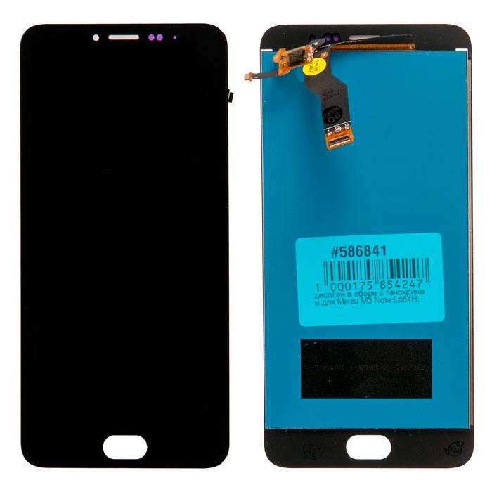 

Дисплей Rocknparts с тачскрином для Meizu M3 Note L681H черный, L681H