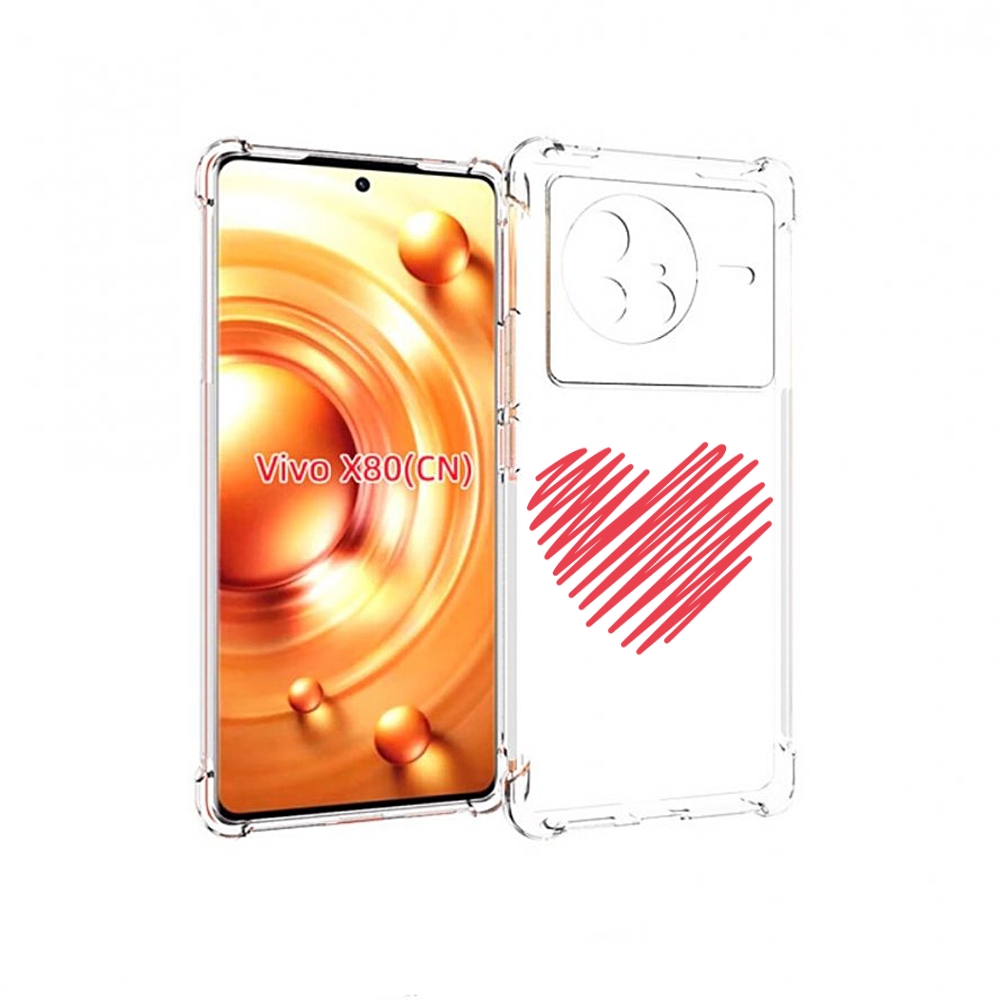 

Чехол Mypads Сердечко-Одной-Линией Для Vivo X80, Прозрачный, Tocco
