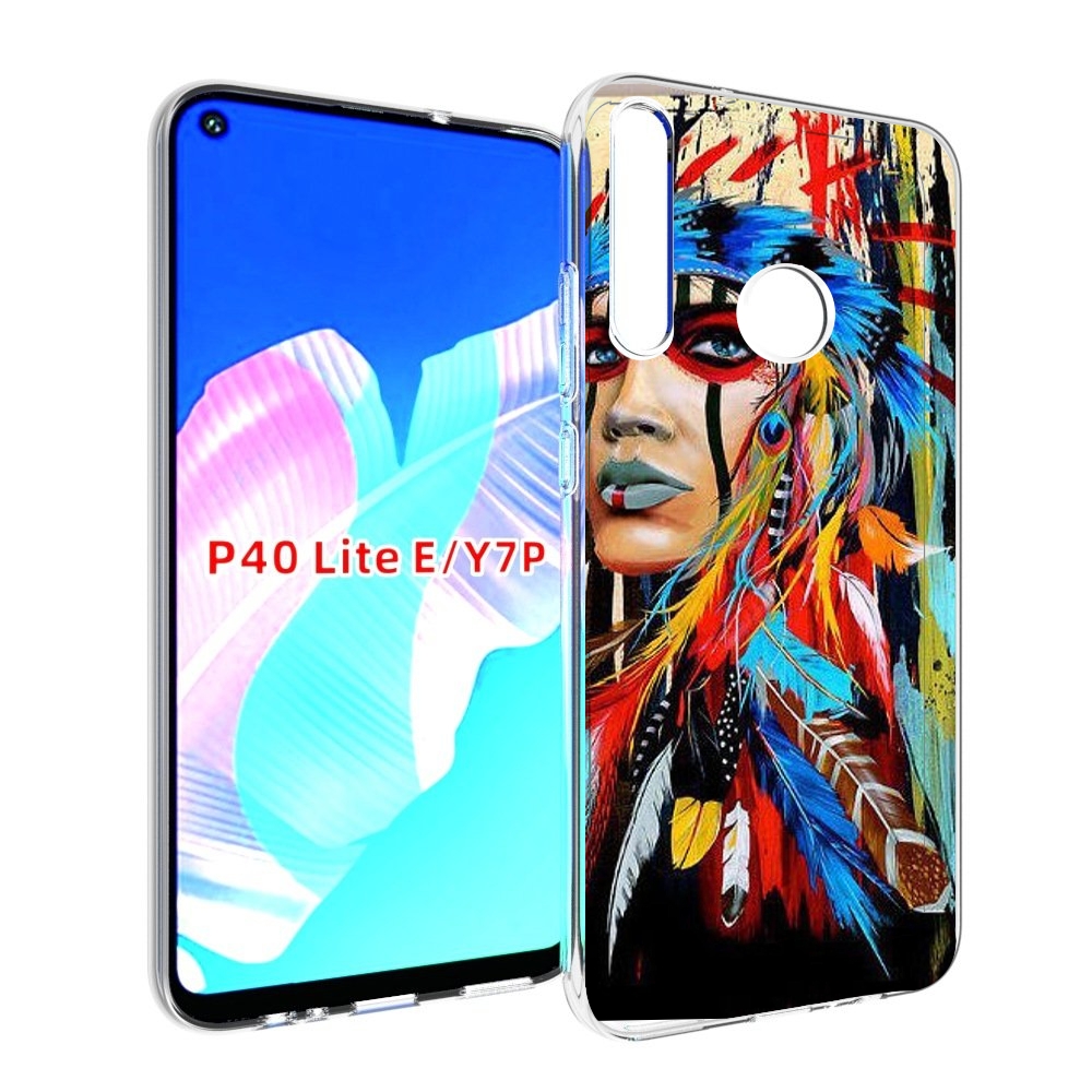 

Чехол бампер MyPads индеец расписной для Huawei P40 Lite E, Прозрачный, Tocco