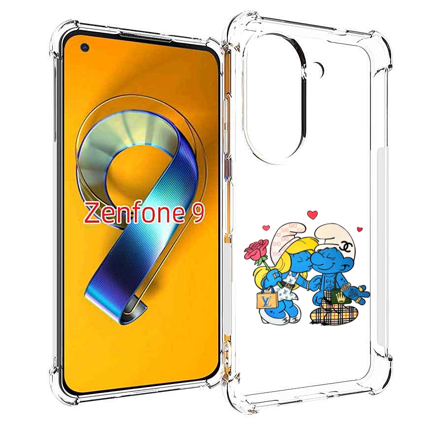 Чехол MyPads модные-смурфики для Asus Zenfone 9 (AI2202)