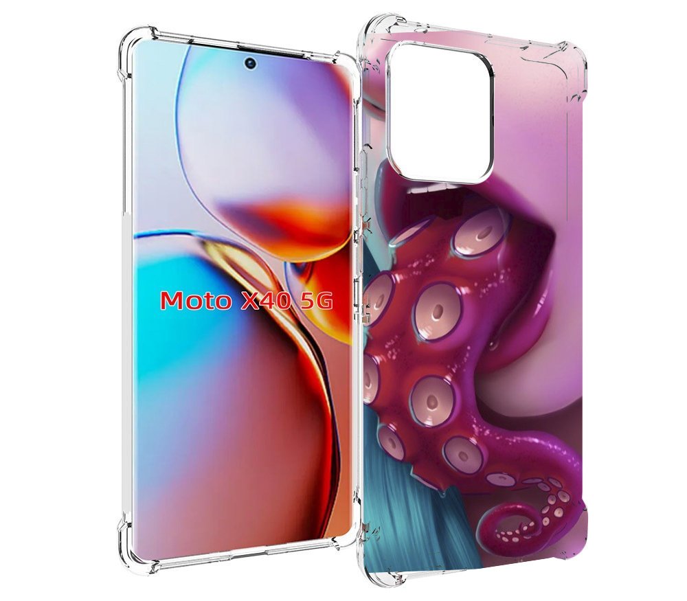 

Чехол MyPads девушка с щупальцой женский для Motorola Moto X40, Прозрачный, Tocco
