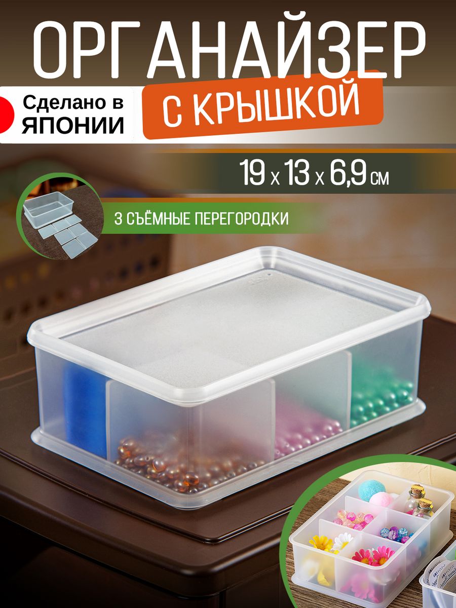 

Органайзер SANKA для косметики прозрачный корзинка 19х13х6,9 см, 225041