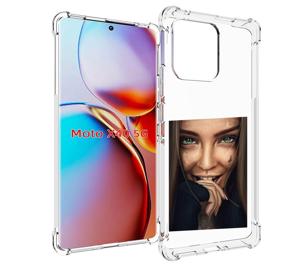 

Чехол MyPads девушка улыбается женский для Motorola Moto X40, Прозрачный, Tocco
