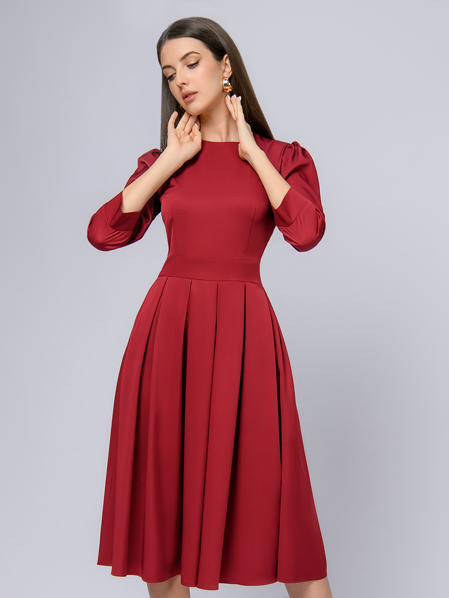 

Платье женское 1001dress 101178 бордовое 40 RU, Бордовый, 101178