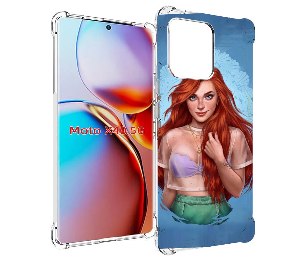 

Чехол MyPads девушка-в-голубом-фоне женский для Motorola Moto X40, Прозрачный, Tocco