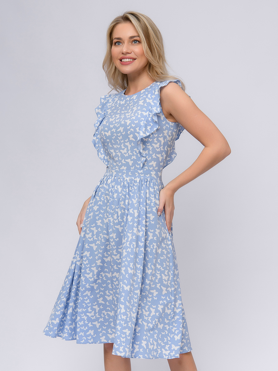 

Платье женское 1001dress 101315 голубое 48 RU, Голубой, 101315