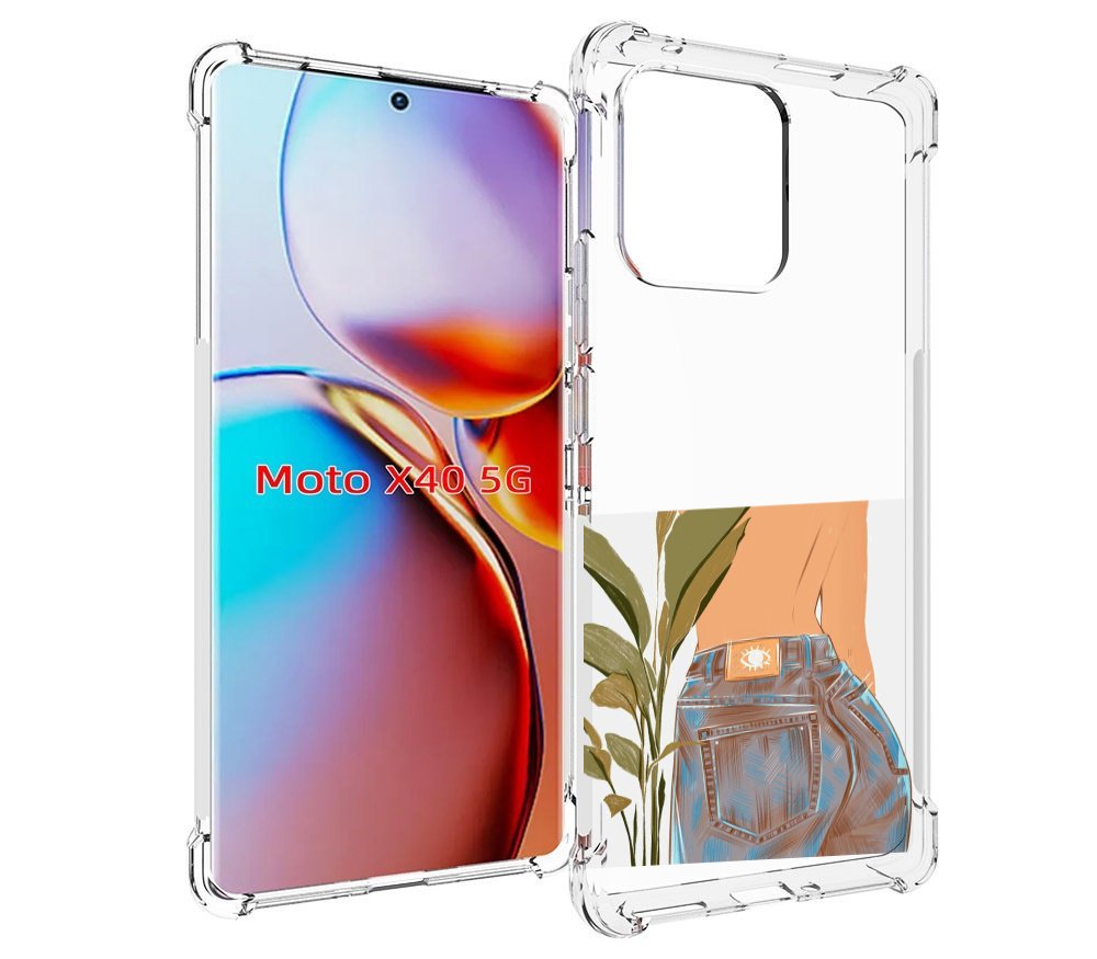 

Чехол MyPads девушка-в-джинсах для Motorola Moto X40, Прозрачный, Tocco