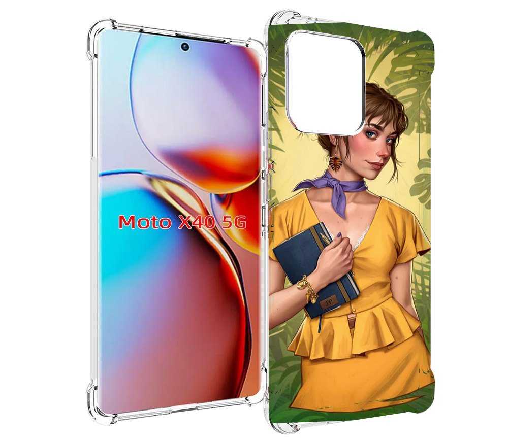 

Чехол MyPads девушка-в-зелени женский для Motorola Moto X40, Прозрачный, Tocco