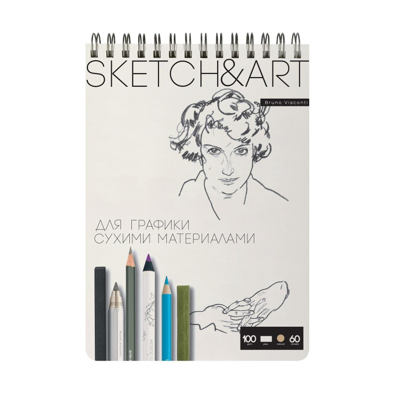 

Скетчбук Sketch&Art 185х250мм 60л пухлая 100г на гребне 1-60-564/01