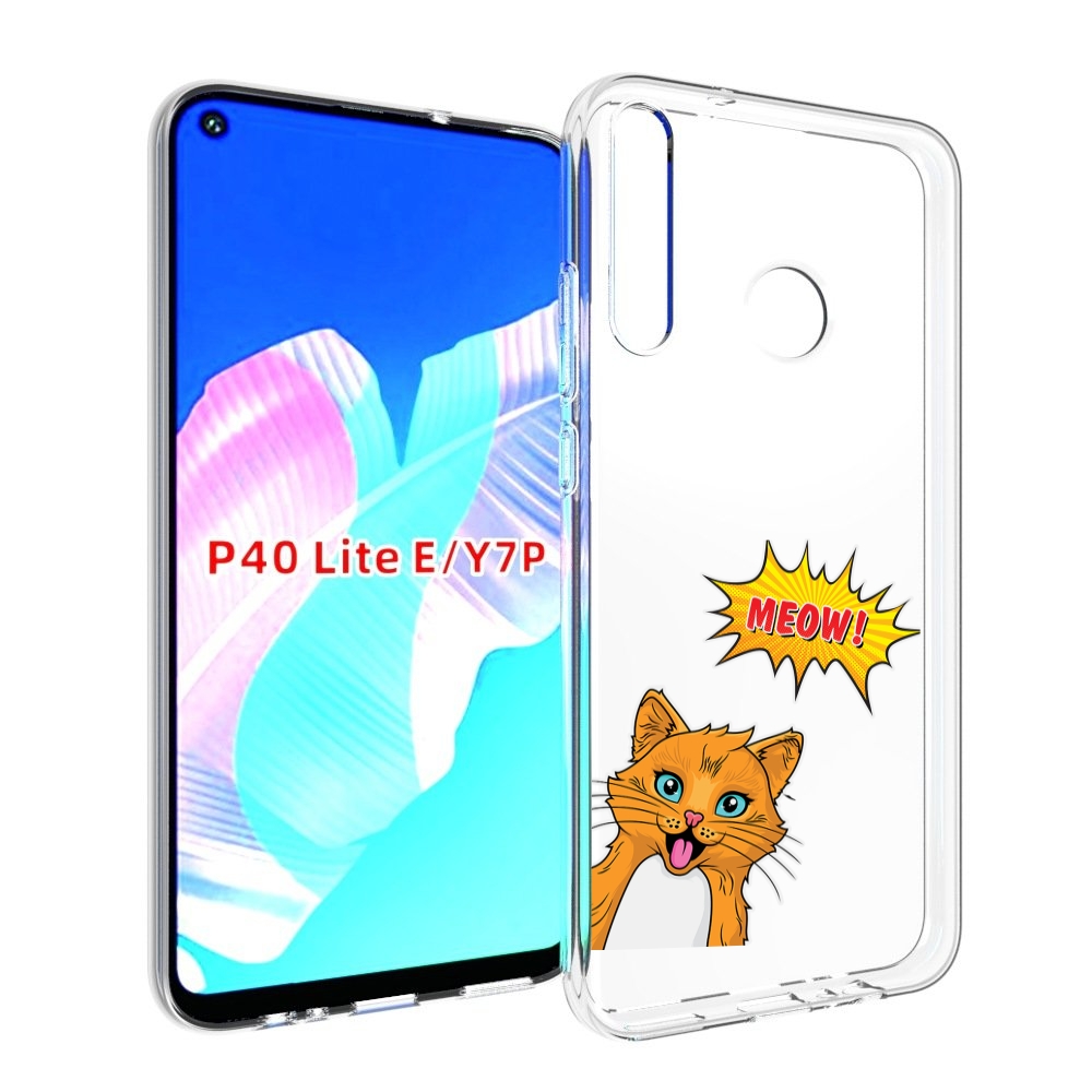 

Чехол бампер MyPads кот-мяу детский для Huawei P40 Lite E, Прозрачный, Tocco