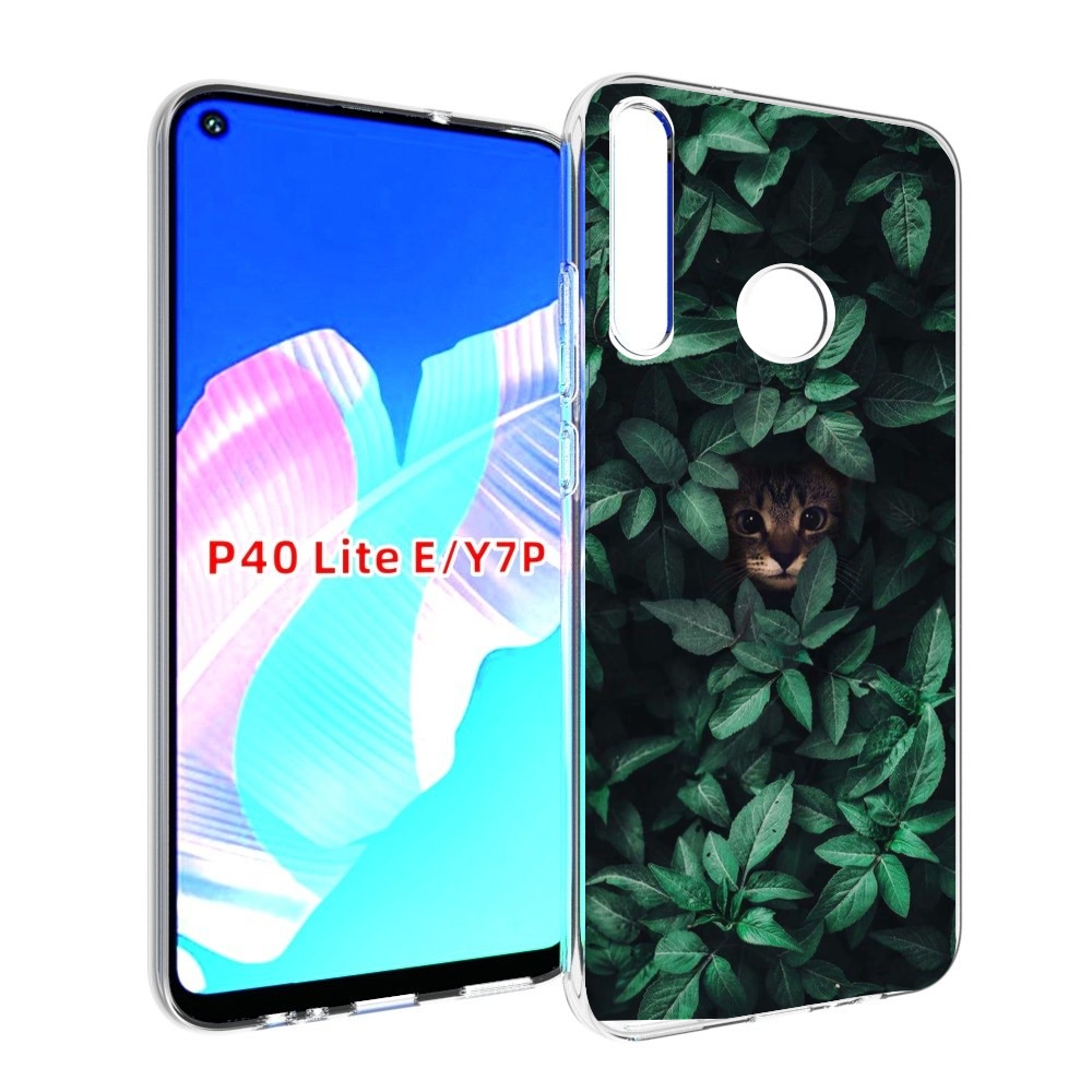 Чехол бампер MyPads котенок в листьях для Huawei P40 Lite E