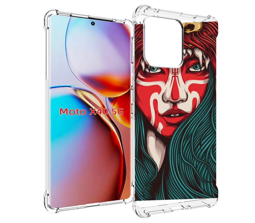 

Чехол MyPads девушка-в-маскировке для Motorola Moto X40, Прозрачный, Tocco